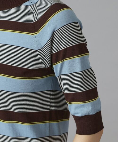 DRESSTERIOR / ドレステリア ニット・セーター | コットンシルクボーダーハーフスリーブニット | 詳細6