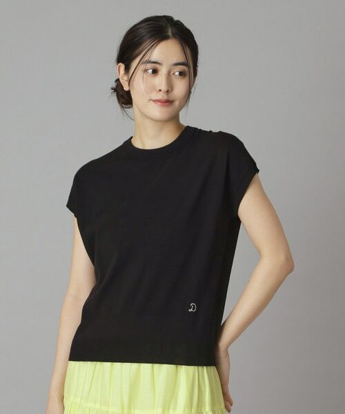 DRESSTERIOR / ドレステリア ニット・セーター | コットンシルクフレンチスリーブニット(ブラック(019))