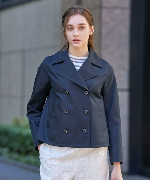 DRESSTERIOR / ドレステリア トレンチコート | 【撥水素材】Aラインショートトレンチコート（ネイビー(094)）