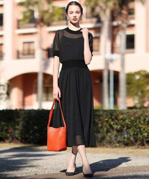 DRESSTERIOR / ドレステリア ロング・マキシ丈ワンピース | ドットカットジャカードハーフスリーブ | 詳細1