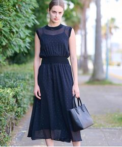 DRESSTERIOR / ドレステリア ロング・マキシ丈ワンピース | 【通勤・行事対応可能／洗える】フィルムドットワンピース