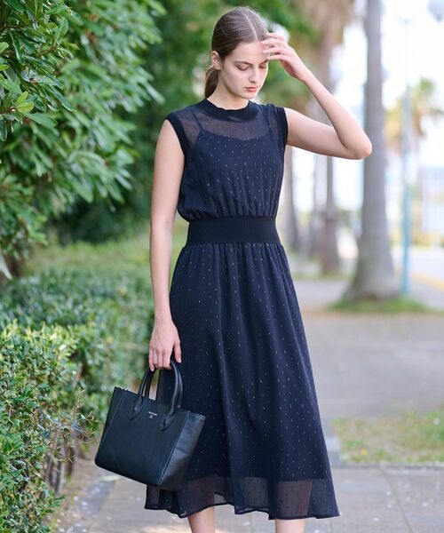 DRESSTERIOR / ドレステリア ロング・マキシ丈ワンピース | 【通勤・行事対応可能/洗える】フィルムドットワンピース | 詳細12