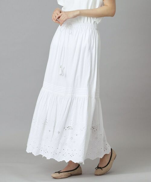 DRESSTERIOR / ドレステリア ロング・マキシ丈スカート | ウォッシャブルカットワークエンブロ（オフホワイト(003)）