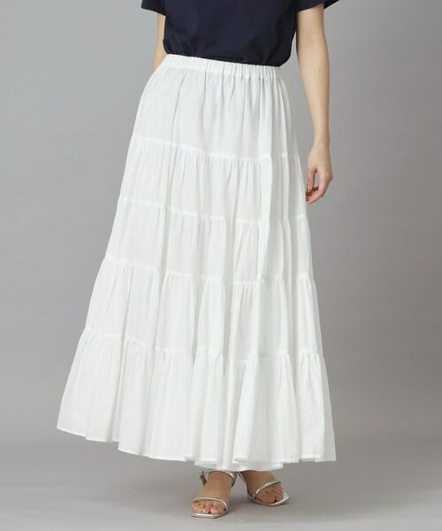 DRESSTERIOR / ドレステリア ロング・マキシ丈スカート | コットンボイルティアードスカート（オフホワイト(003)）
