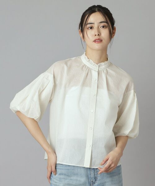 DRESSTERIOR / ドレステリア シャツ・ブラウス | シアーストライプスタンドフリルボリューム | 詳細16