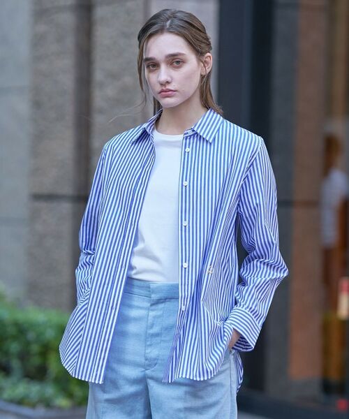 DRESSTERIOR / ドレステリア シャツ・ブラウス | オーバーシルエットストライプシャツ(ブルー(391))