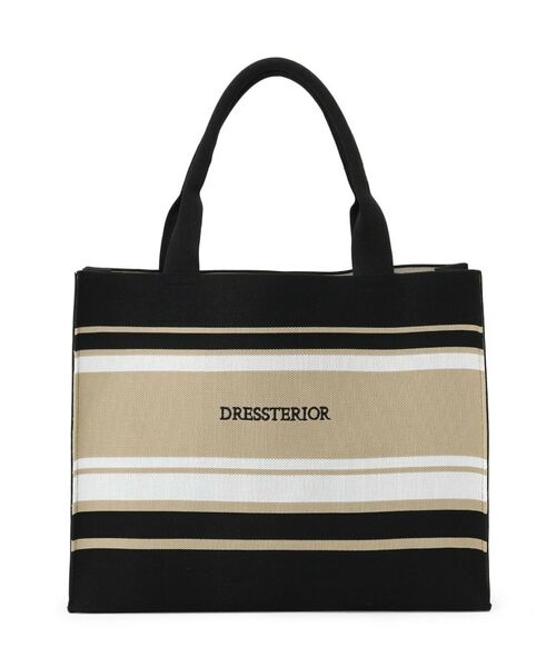 DRESSTERIOR / ドレステリア トートバッグ | ボーダーニットラージトート（ブラック(319)）