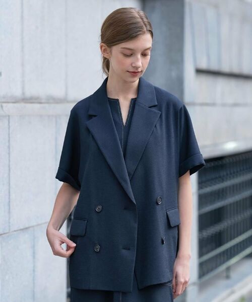 DRESSTERIOR / ドレステリア テーラードジャケット | 【セットアップ可/UVカット/接触冷感/吸水速乾】ウォッシャブル リネンライクドルマンジャケット | 詳細25
