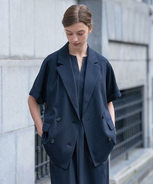 DRESSTERIOR / ドレステリア テーラードジャケット | 【セットアップ可/UVカット/接触冷感/吸水速乾】ウォッシャブル リネンライクドルマンジャケット | 詳細26