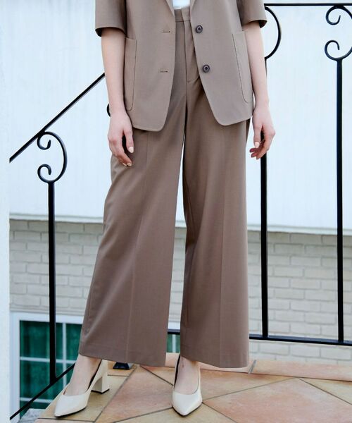DRESSTERIOR / ドレステリア パンツ | 【接触冷感／セットアップ可】2WAYストレッチワイドパンツ（ブラウン(043)）
