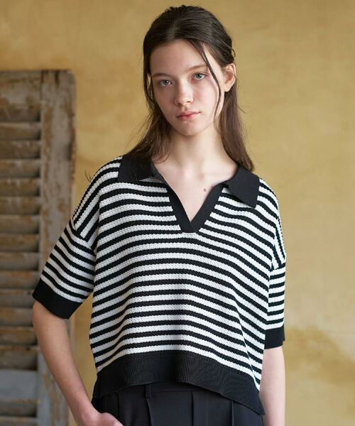 DRESSTERIOR / ドレステリア ニット・セーター | ウォッシャブルスキッパークロップドニット（ブラック(319)）