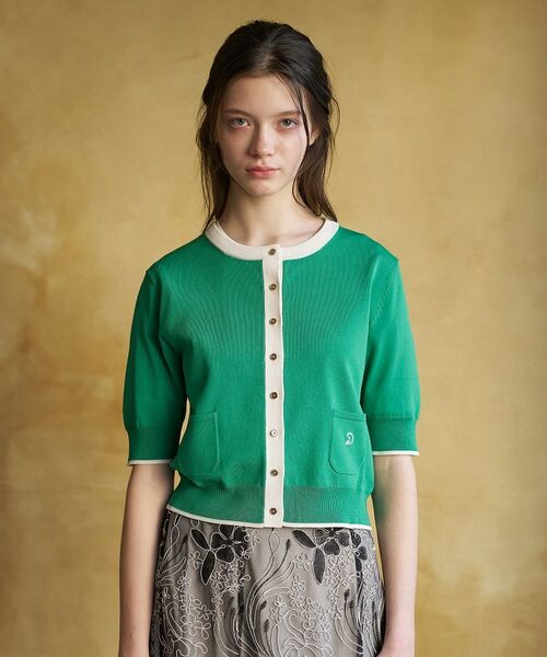 DRESSTERIOR / ドレステリア カーディガン・ボレロ | クールタッチ コンビ カーディガン（グリーン(522)）