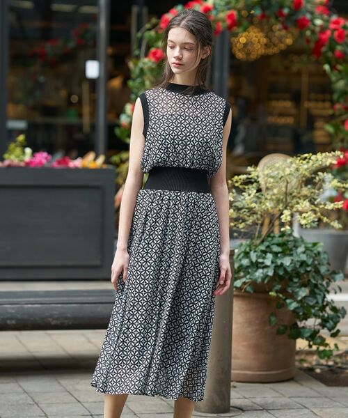 DRESSTERIOR / ドレステリア ロング・マキシ丈ワンピース | オーバーラップサークル シアーノースリーブドレス | 詳細3