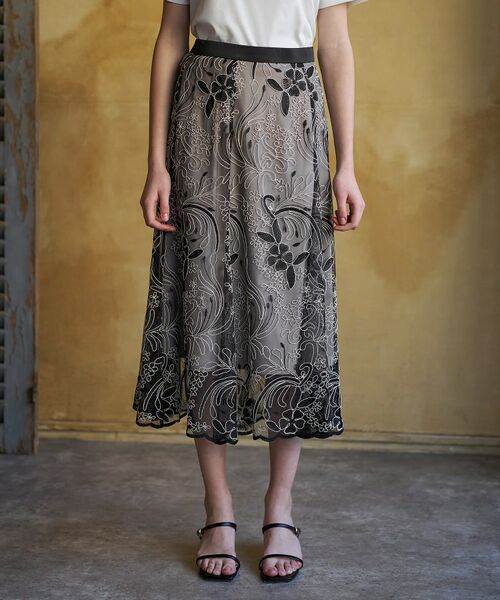 DRESSTERIOR / ドレステリア ロング・マキシ丈スカート | エンブロイダリーレーススカート | 詳細1