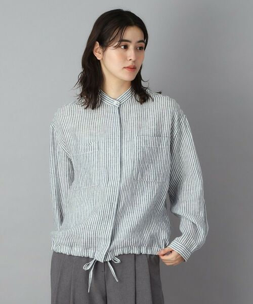 DRESSTERIOR / ドレステリア シャツ・ブラウス | ストライプリネン ドロストシャツ | 詳細8