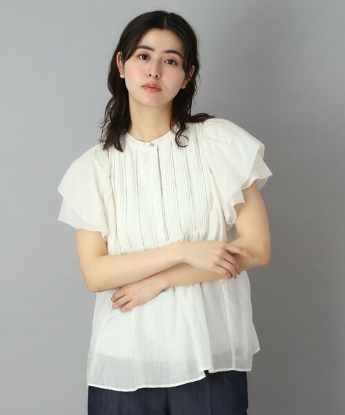 DRESSTERIOR / ドレステリア シャツ・ブラウス | コットンシルク ラッフルスリーブブラウス（オフホワイト(003)）