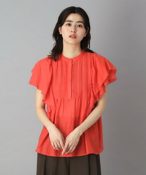 DRESSTERIOR / ドレステリア シャツ・ブラウス | コットンシルク ラッフルスリーブブラウス（オレンジ(067)）