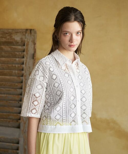 DRESSTERIOR / ドレステリア シャツ・ブラウス | ウォッシャブルレース クロップドシャツ | 詳細12