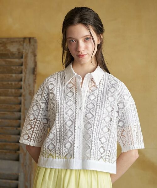 DRESSTERIOR / ドレステリア シャツ・ブラウス | ウォッシャブルレース クロップドシャツ | 詳細13