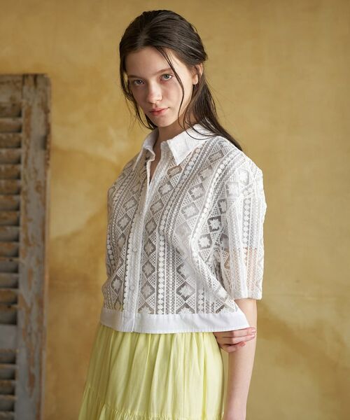 DRESSTERIOR / ドレステリア シャツ・ブラウス | ウォッシャブルレース クロップドシャツ | 詳細14