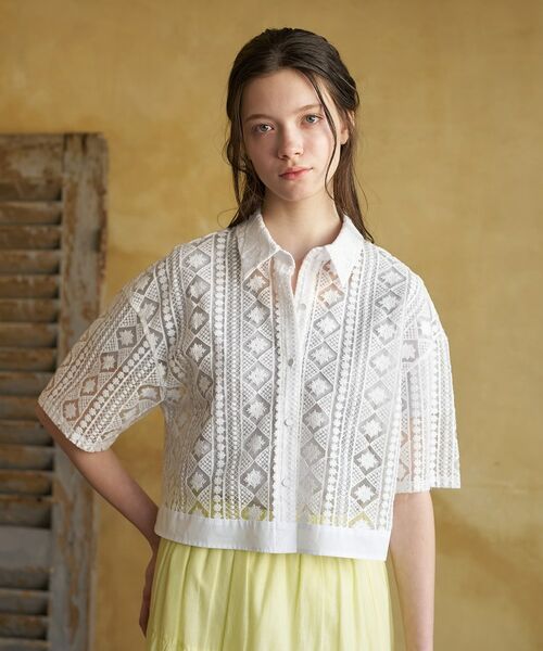 DRESSTERIOR / ドレステリア シャツ・ブラウス | ウォッシャブルレース クロップドシャツ | 詳細15