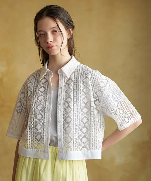 DRESSTERIOR / ドレステリア シャツ・ブラウス | ウォッシャブルレース クロップドシャツ | 詳細21