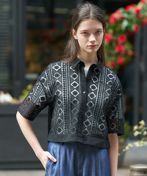 DRESSTERIOR / ドレステリア シャツ・ブラウス | ウォッシャブルレース クロップドシャツ | 詳細5