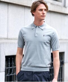 コットンシルク混 ニットポロシャツ