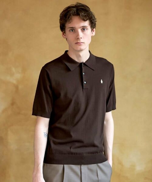 DRESSTERIOR / ドレステリア ニット・セーター | コットンシルク混 ニットポロシャツ(ブラウン(043))