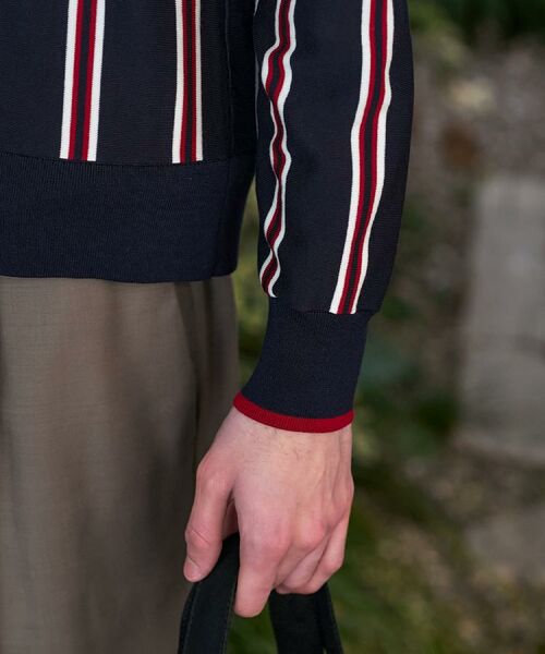 DRESSTERIOR / ドレステリア カーディガン・ボレロ | 【ウォッシャブル】ウールレーヨン ストライプラウンドネックカーディガン | 詳細11