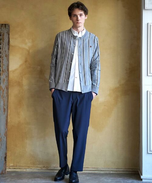 DRESSTERIOR / ドレステリア カーディガン・ボレロ | 【ウォッシャブル】ウールレーヨン ストライプラウンドネックカーディガン | 詳細12