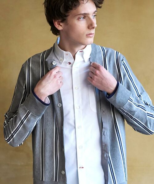 DRESSTERIOR / ドレステリア カーディガン・ボレロ | 【ウォッシャブル】ウールレーヨン ストライプラウンドネックカーディガン | 詳細13