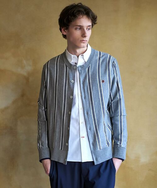 DRESSTERIOR / ドレステリア カーディガン・ボレロ | 【ウォッシャブル】ウールレーヨン ストライプラウンドネックカーディガン | 詳細14