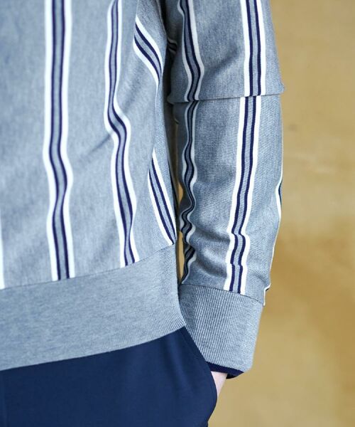 DRESSTERIOR / ドレステリア カーディガン・ボレロ | 【ウォッシャブル】ウールレーヨン ストライプラウンドネックカーディガン | 詳細18