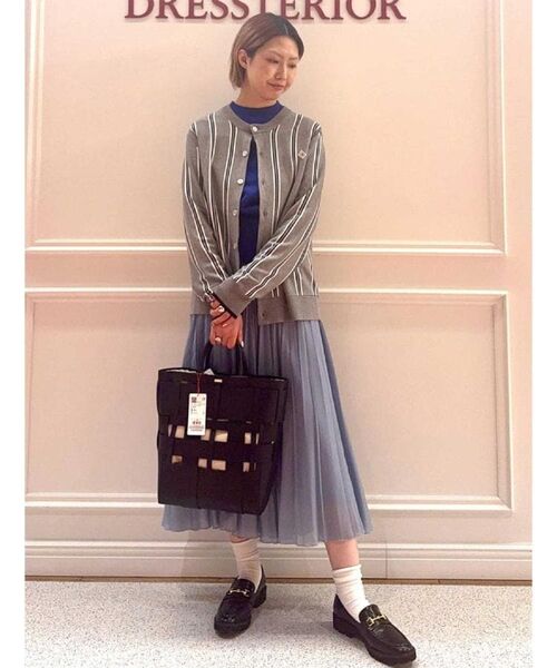 DRESSTERIOR / ドレステリア カーディガン・ボレロ | 【ウォッシャブル】ウールレーヨン ストライプラウンドネックカーディガン | 詳細19