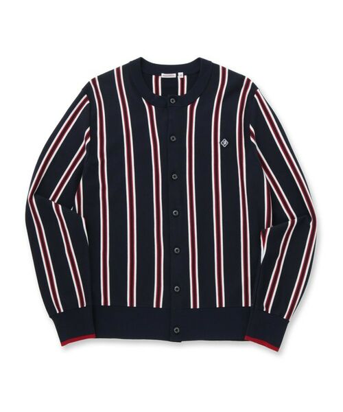 DRESSTERIOR / ドレステリア カーディガン・ボレロ | ウールレーヨン ストライプラウンドネックカーディガン | 詳細2