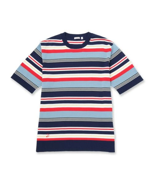 DRESSTERIOR / ドレステリア ニット・セーター | コットンシルク マルチボーダーニット（ネイビー(394)）