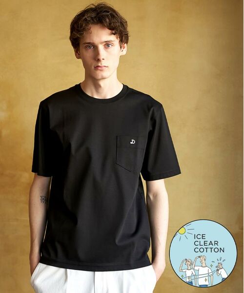 DRESSTERIOR / ドレステリア Tシャツ | 【接触冷感/抗菌防臭/消臭】ICE CLEAR COTTON ポケットTシャツ(ブラック(019))