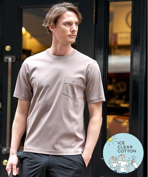 DRESSTERIOR / ドレステリア Tシャツ | 【接触冷感/抗菌防臭/消臭】ICE CLEAR COTTON ポケットTシャツ(トープ(054))