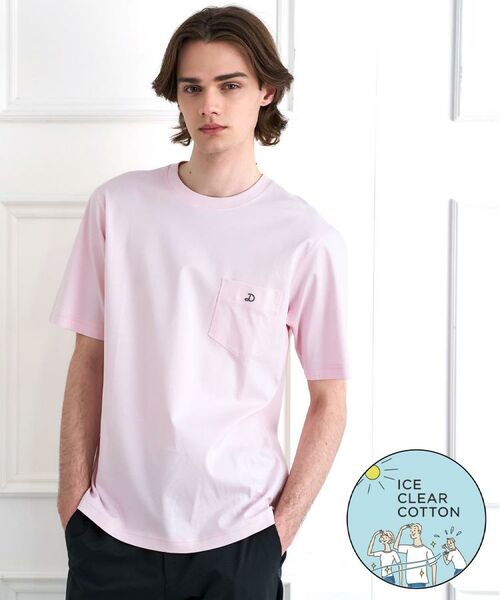 DRESSTERIOR / ドレステリア Tシャツ | 【接触冷感/抗菌防臭/消臭】ICE CLEAR COTTON ポケットTシャツ(ライトピンク(070))