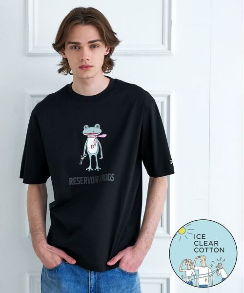 DRESSTERIOR / ドレステリア Tシャツ | 【接触冷感/抗菌防臭/消臭】ICE CLEAR COTTON フロッグオーバーフィットTシャツ(ブラック(019))