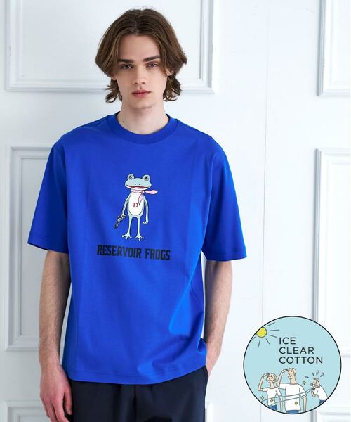 DRESSTERIOR / ドレステリア Tシャツ | 【接触冷感/抗菌防臭/消臭】ICE CLEAR COTTON フロッグオーバーフィットTシャツ(ブルー(093))