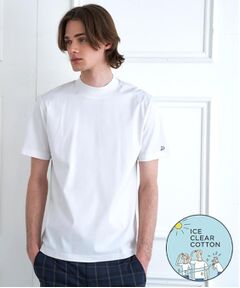 【接触冷感／抗菌防臭／消臭】ICE CLEAR COTTON モックネックTシャツ