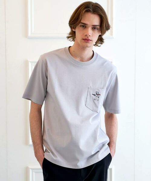 DRESSTERIOR / ドレステリア Tシャツ | 【接触冷感／UVカット／抗菌防臭／しわ防止】クールデオドラント ピストルベアーTシャツ（ライトグレー(011)）