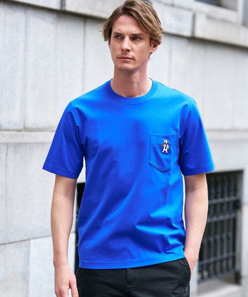 DRESSTERIOR / ドレステリア Tシャツ | 【接触冷感／UVカット／抗菌防臭／しわ防止】クールデオドラント ピストルベアーTシャツ（ブルー(093)）