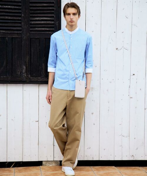 DRESSTERIOR / ドレステリア シャツ・ブラウス | バンドカラー ストライプスリークォーターシャツ | 詳細1