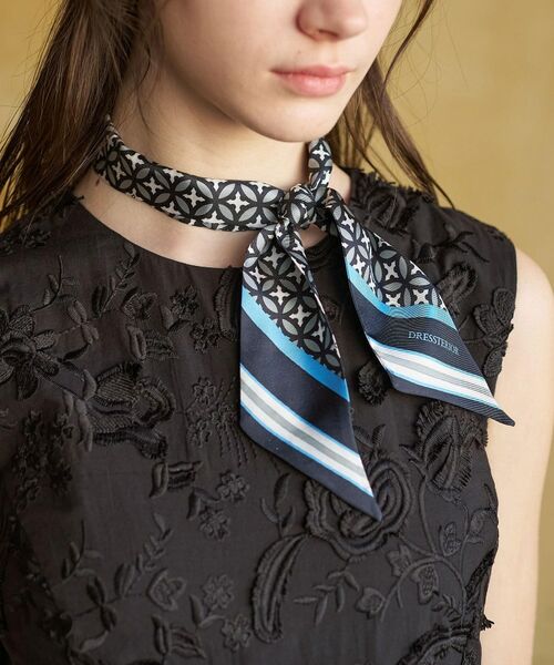 DRESSTERIOR / ドレステリア バンダナ・スカーフ | 【otonaMUSE5月号掲載】オーバーラップサークルツイリースカーフ（ライトグレー(111)）