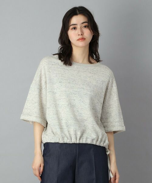 DRESSTERIOR / ドレステリア カットソー | 【ウォッシャブル/セットアップ可】リネン混裏毛ドロストプルオーバー（ライトグレー(011)）