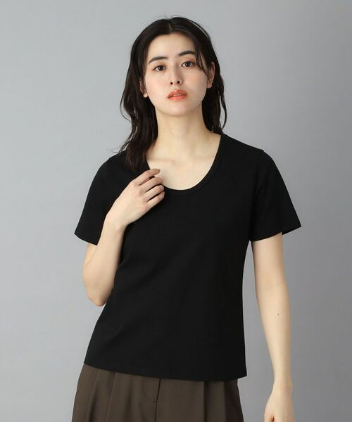 DRESSTERIOR / ドレステリア Tシャツ | 【接触冷感/抗菌防臭/UVカット機能】COOL DEODORANT JERSEY UネックTシャツ（ブラック(019)）