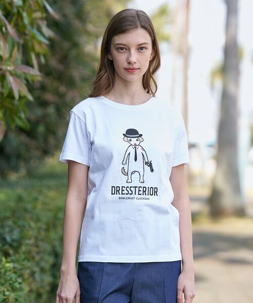 DRESSTERIOR / ドレステリア Tシャツ | EC&ルクア限定ボーラーハットクロックドッグTシャツ（ホワイト(001)）
